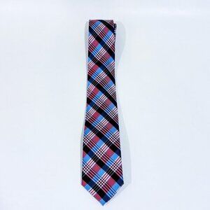 SIMONS Red‎ and blue plaid tie | Timeless classic style *